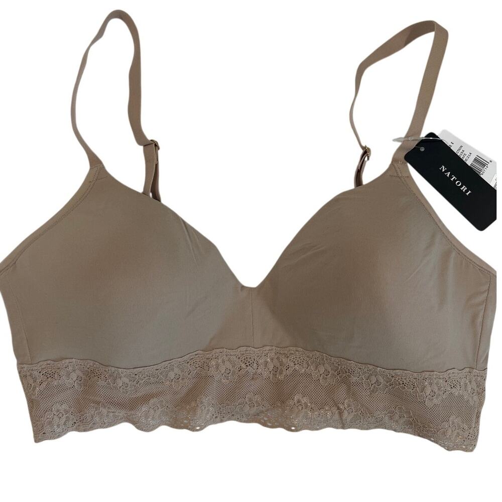 Natori Bliss Perfection Contour Soft Cup Bralette Size 34D 723154 Cafe Read*